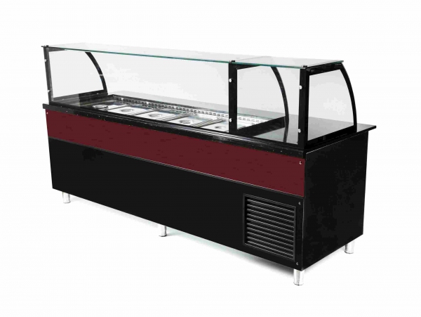 Saladette mit Kassentisch, 4x 1/1 GN, +2°/+8°C, 2000x850x1300